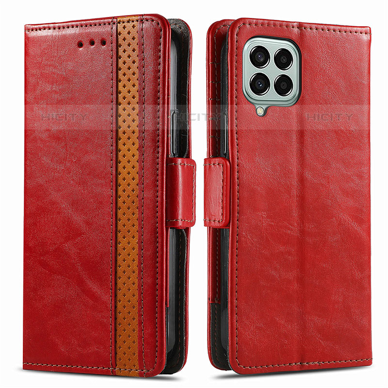 Handytasche Stand Schutzhülle Flip Leder Hülle S02D für Samsung Galaxy M33 5G Rot