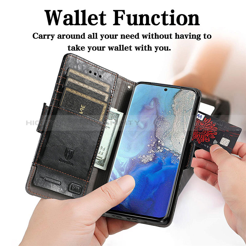 Handytasche Stand Schutzhülle Flip Leder Hülle S02D für Samsung Galaxy S20 5G groß