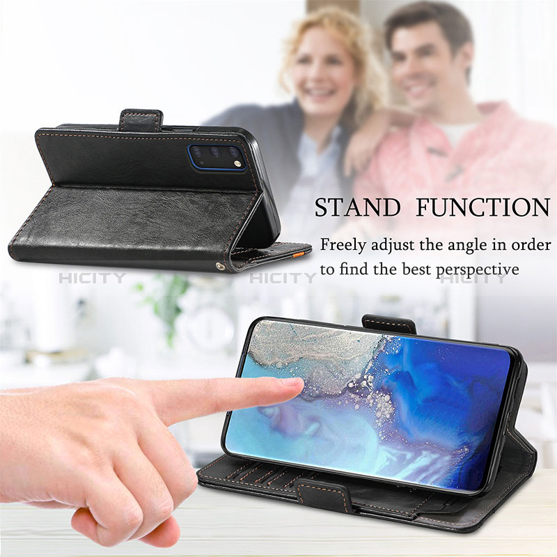 Handytasche Stand Schutzhülle Flip Leder Hülle S02D für Samsung Galaxy S20 5G groß