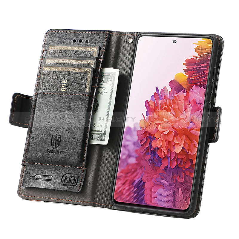 Handytasche Stand Schutzhülle Flip Leder Hülle S02D für Samsung Galaxy S20 FE 4G groß