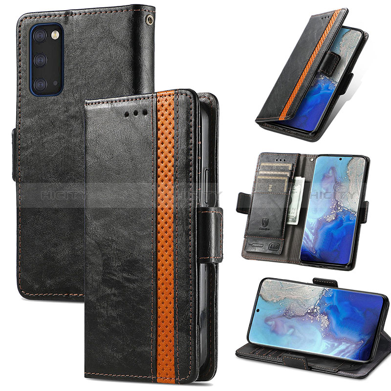 Handytasche Stand Schutzhülle Flip Leder Hülle S02D für Samsung Galaxy S20 Plus 5G groß