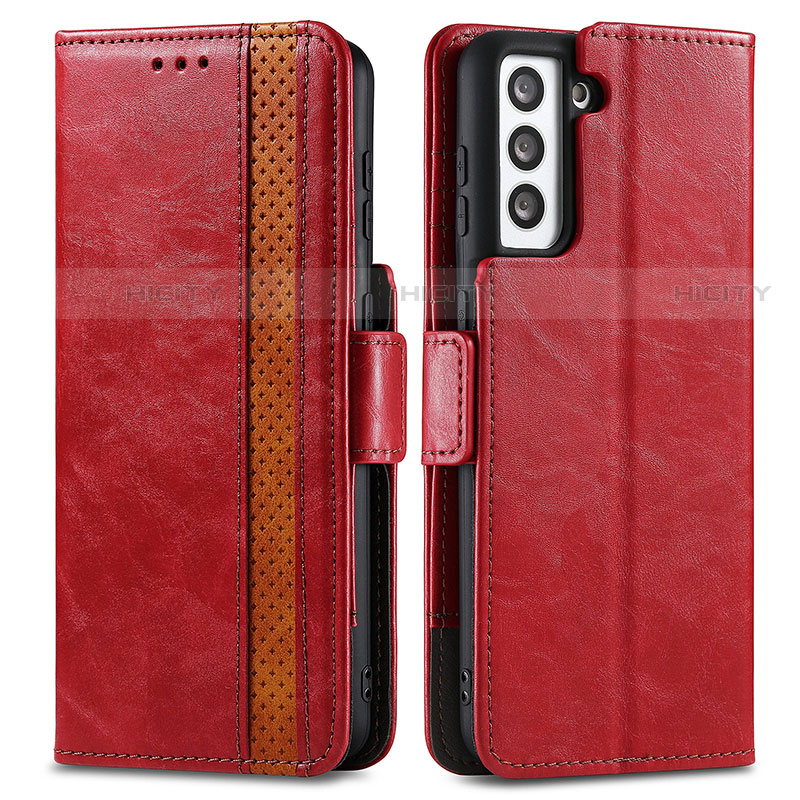 Handytasche Stand Schutzhülle Flip Leder Hülle S02D für Samsung Galaxy S21 FE 5G Rot