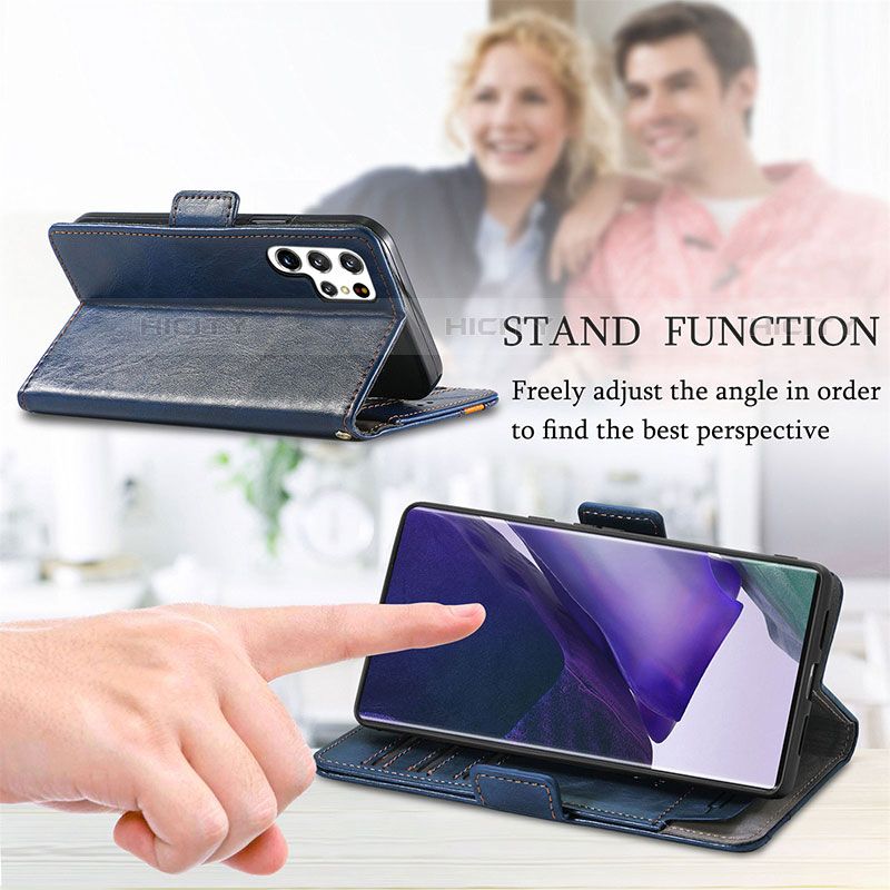 Handytasche Stand Schutzhülle Flip Leder Hülle S02D für Samsung Galaxy S21 Ultra 5G