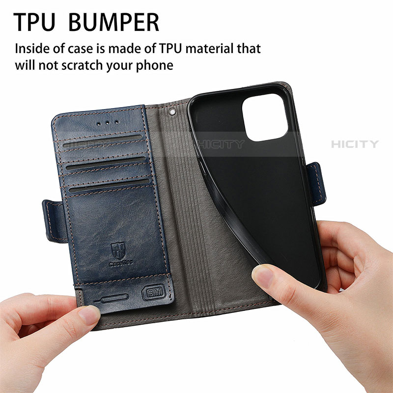 Handytasche Stand Schutzhülle Flip Leder Hülle S02D für Samsung Galaxy S22 Ultra 5G