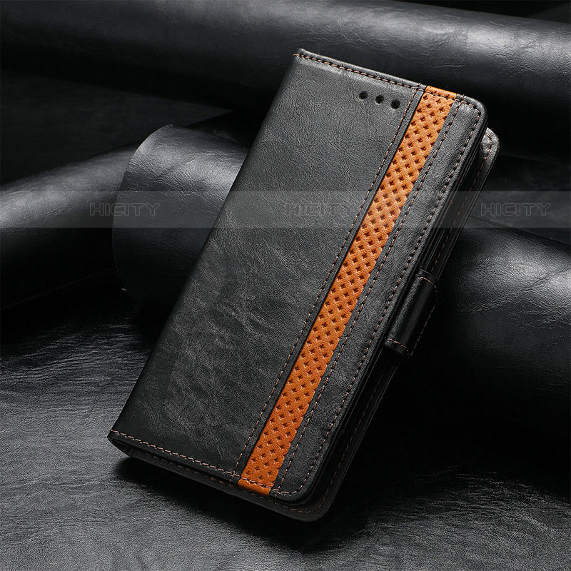 Handytasche Stand Schutzhülle Flip Leder Hülle S02D für Samsung Galaxy S22 Ultra 5G Schwarz Plus