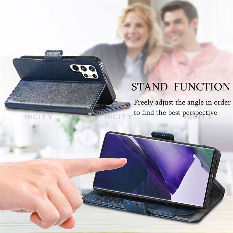 Handytasche Stand Schutzhülle Flip Leder Hülle S02D für Samsung Galaxy S24 Ultra 5G