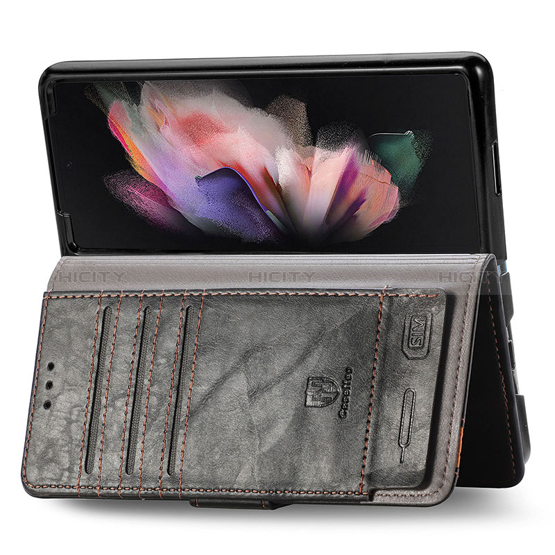 Handytasche Stand Schutzhülle Flip Leder Hülle S02D für Samsung Galaxy Z Fold3 5G