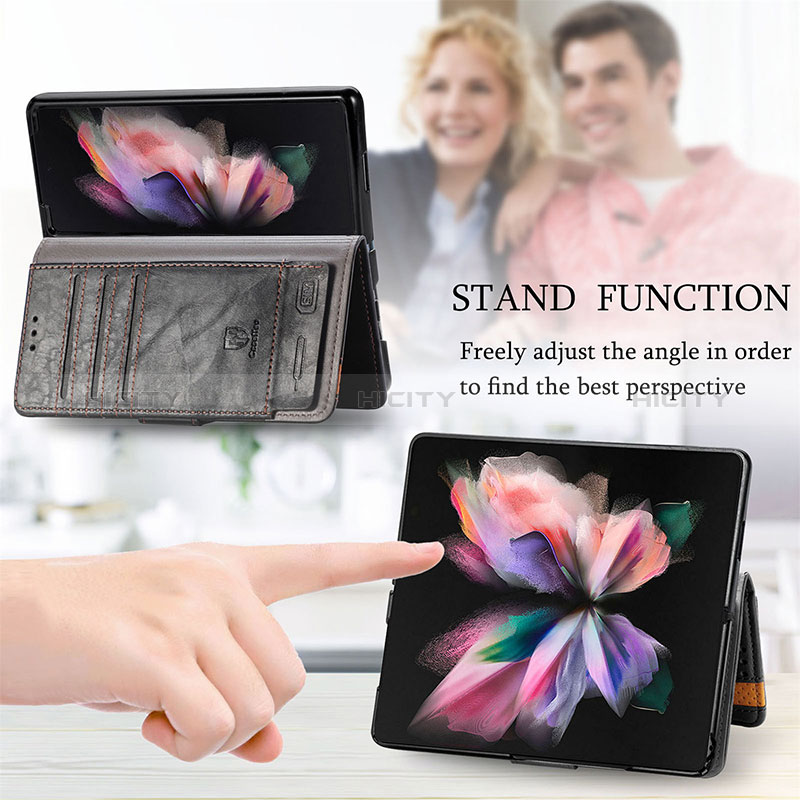 Handytasche Stand Schutzhülle Flip Leder Hülle S02D für Samsung Galaxy Z Fold3 5G