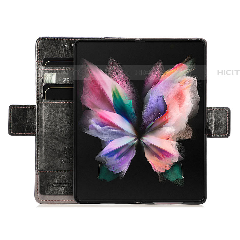 Handytasche Stand Schutzhülle Flip Leder Hülle S02D für Samsung Galaxy Z Fold4 5G groß