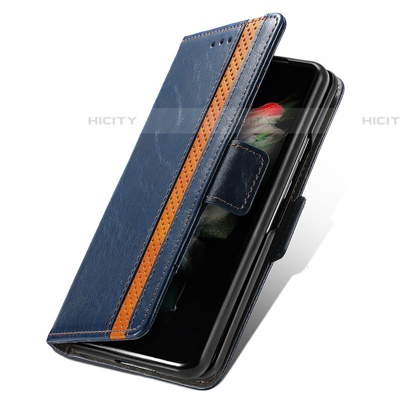 Handytasche Stand Schutzhülle Flip Leder Hülle S02D für Samsung Galaxy Z Fold4 5G groß