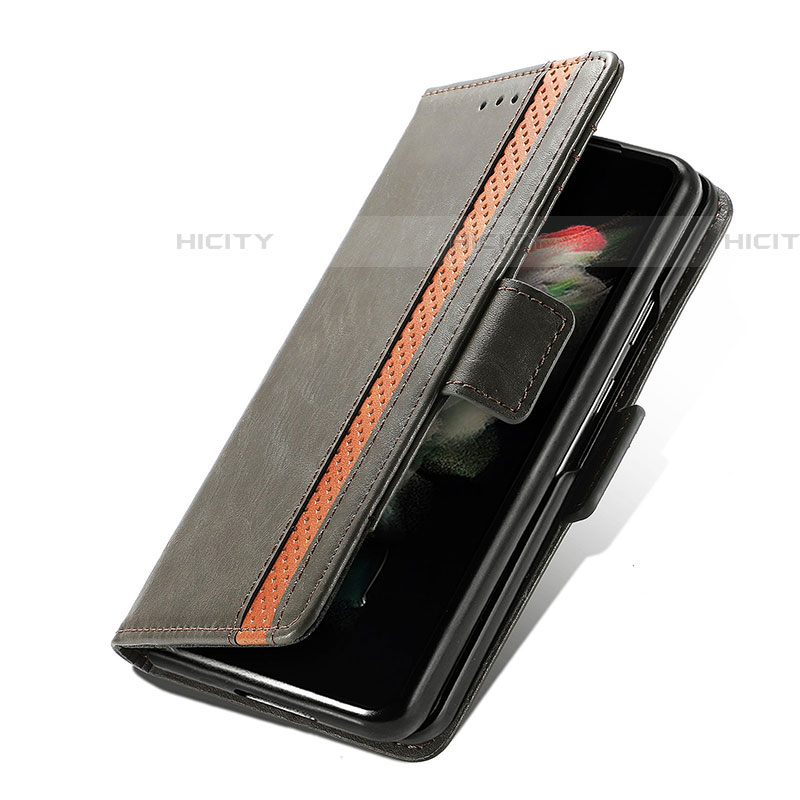 Handytasche Stand Schutzhülle Flip Leder Hülle S02D für Samsung Galaxy Z Fold4 5G groß