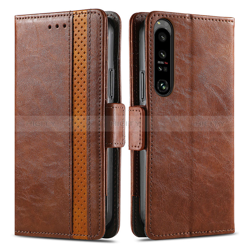 Handytasche Stand Schutzhülle Flip Leder Hülle S02D für Sony Xperia 1 IV Braun