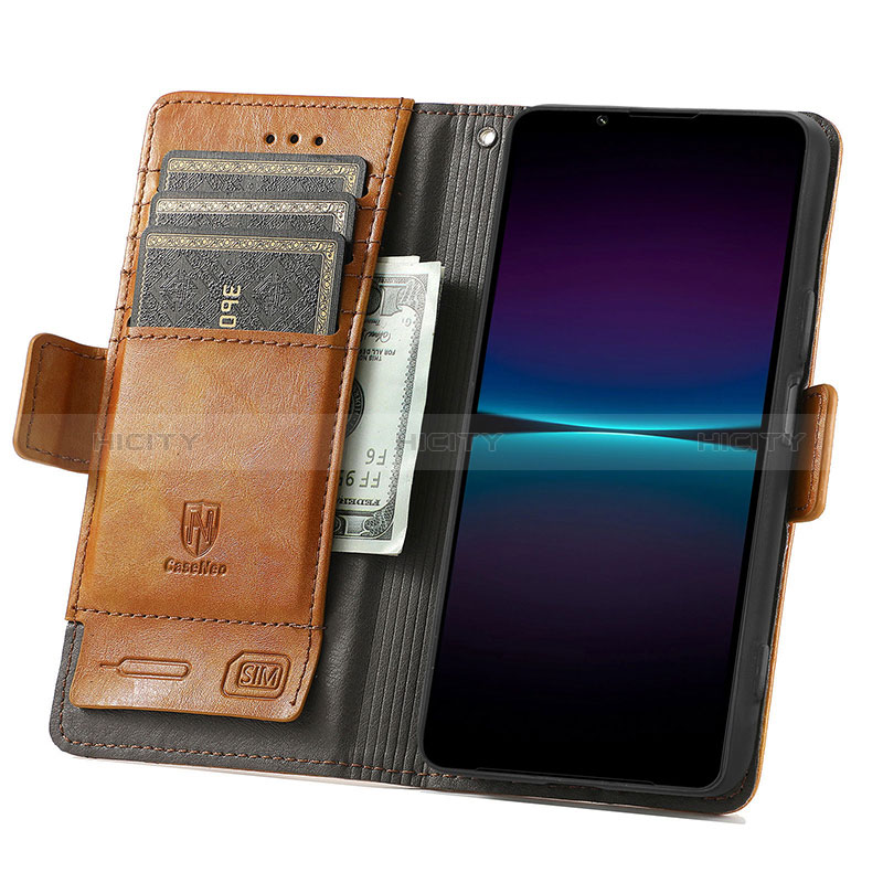 Handytasche Stand Schutzhülle Flip Leder Hülle S02D für Sony Xperia 1 IV SO-51C groß