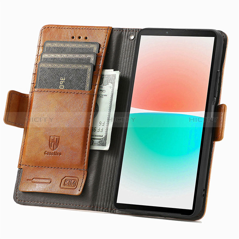 Handytasche Stand Schutzhülle Flip Leder Hülle S02D für Sony Xperia 10 IV SO-52C groß