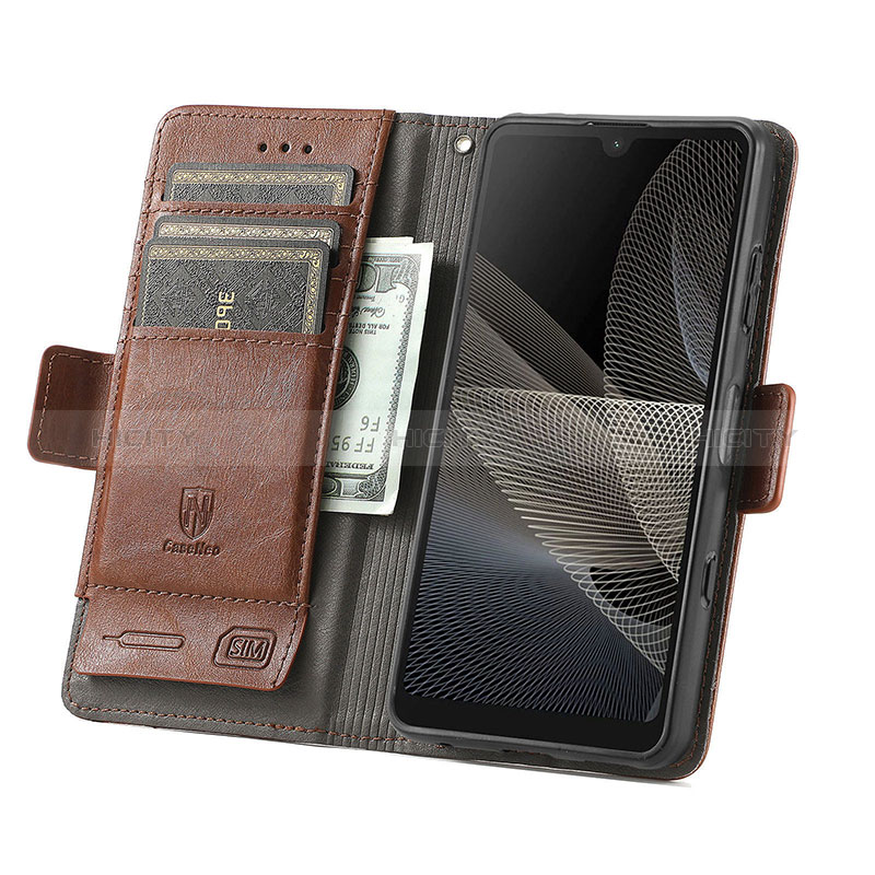 Handytasche Stand Schutzhülle Flip Leder Hülle S02D für Sony Xperia Ace II SO-41B groß