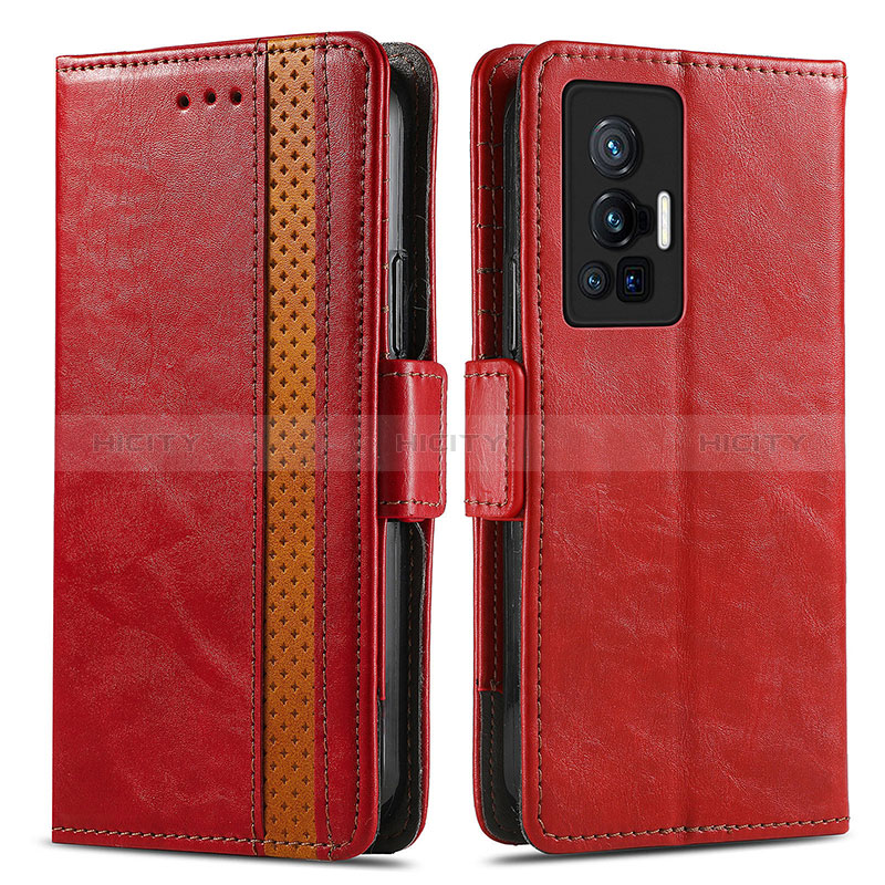 Handytasche Stand Schutzhülle Flip Leder Hülle S02D für Vivo X70 Pro 5G Rot