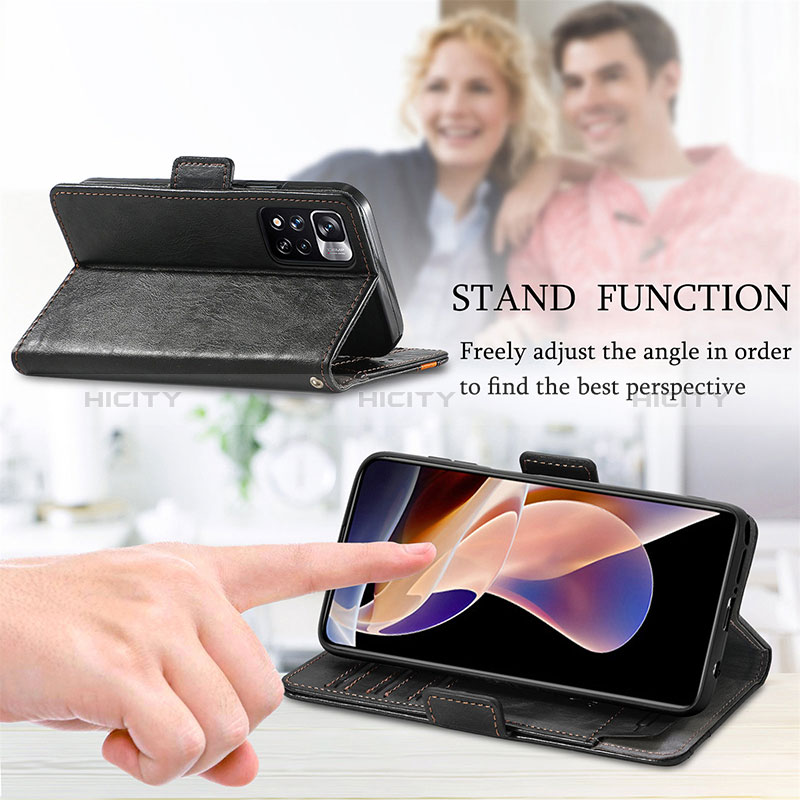 Handytasche Stand Schutzhülle Flip Leder Hülle S02D für Xiaomi Mi 11i 5G (2022) groß