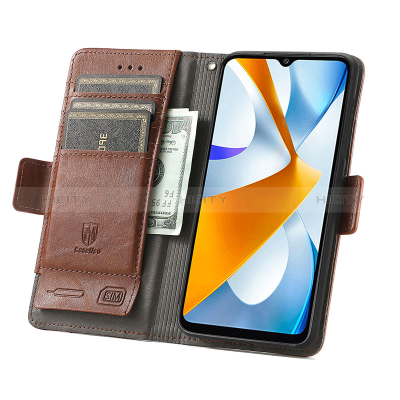 Handytasche Stand Schutzhülle Flip Leder Hülle S02D für Xiaomi Poco C40 groß