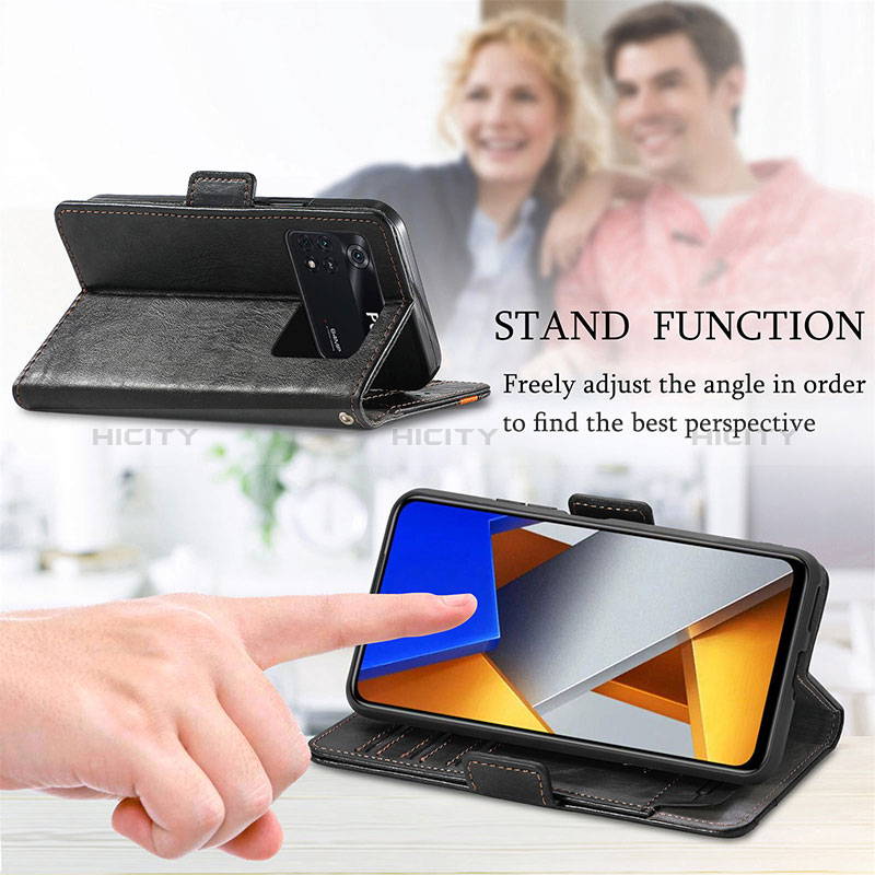 Handytasche Stand Schutzhülle Flip Leder Hülle S02D für Xiaomi Poco M4 Pro 4G