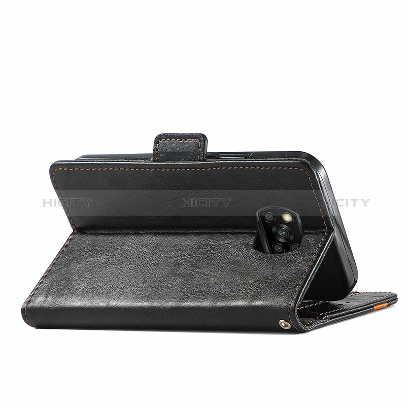 Handytasche Stand Schutzhülle Flip Leder Hülle S02D für Xiaomi Poco X3 NFC groß