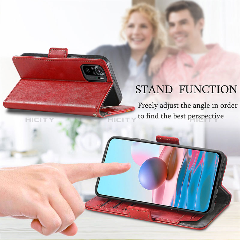 Handytasche Stand Schutzhülle Flip Leder Hülle S02D für Xiaomi Redmi Note 10 4G groß