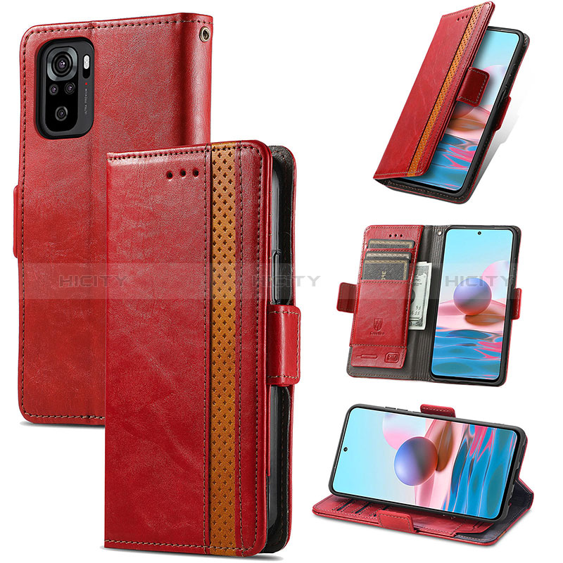 Handytasche Stand Schutzhülle Flip Leder Hülle S02D für Xiaomi Redmi Note 10 4G groß