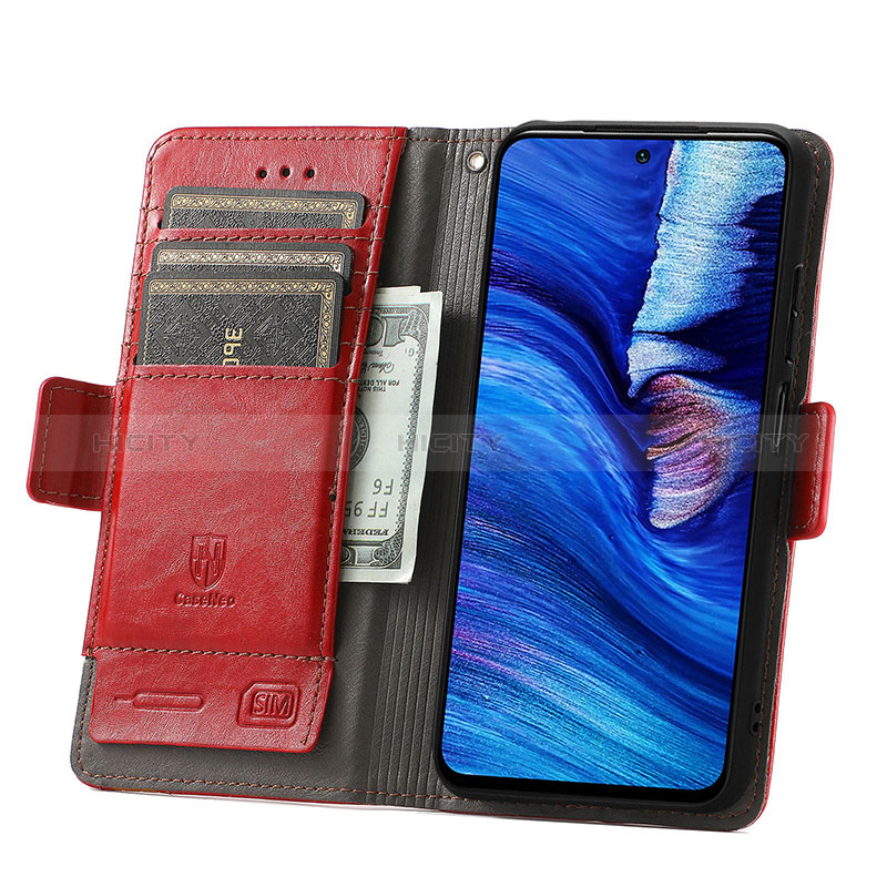 Handytasche Stand Schutzhülle Flip Leder Hülle S02D für Xiaomi Redmi Note 10 5G groß
