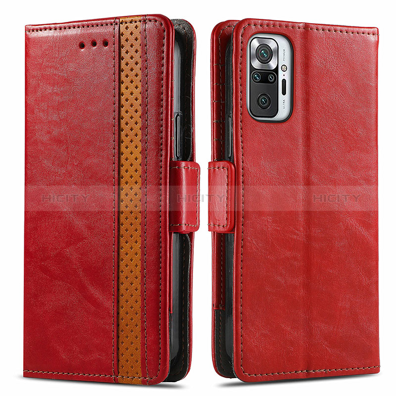 Handytasche Stand Schutzhülle Flip Leder Hülle S02D für Xiaomi Redmi Note 10 Pro 4G Rot Plus