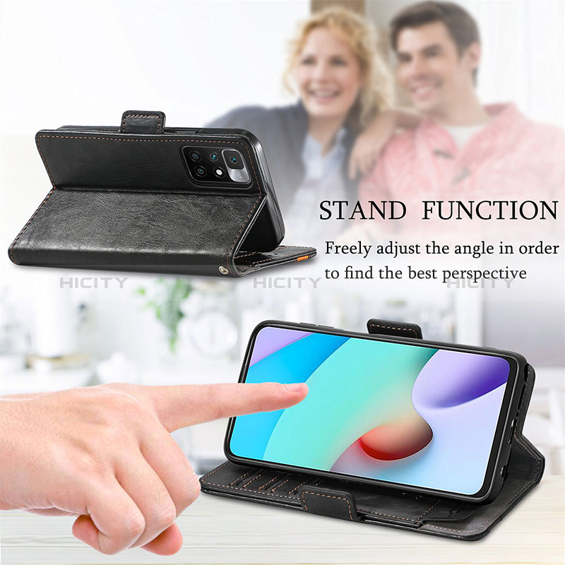 Handytasche Stand Schutzhülle Flip Leder Hülle S02D für Xiaomi Redmi Note 11 4G (2021) groß