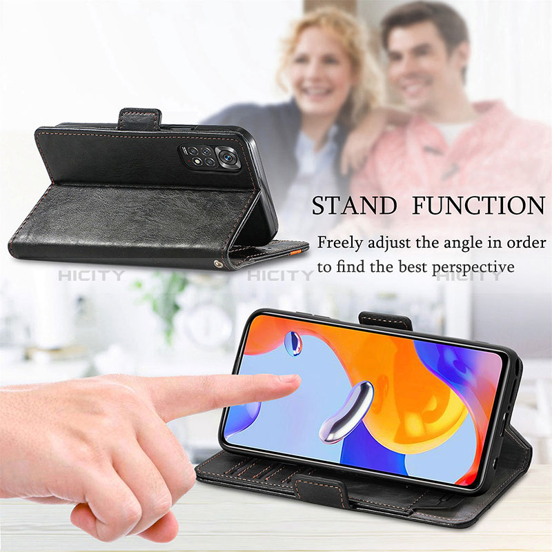 Handytasche Stand Schutzhülle Flip Leder Hülle S02D für Xiaomi Redmi Note 11 Pro 5G groß