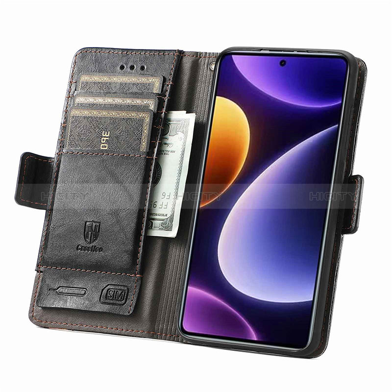 Handytasche Stand Schutzhülle Flip Leder Hülle S02D für Xiaomi Redmi Note 12 Turbo 5G groß