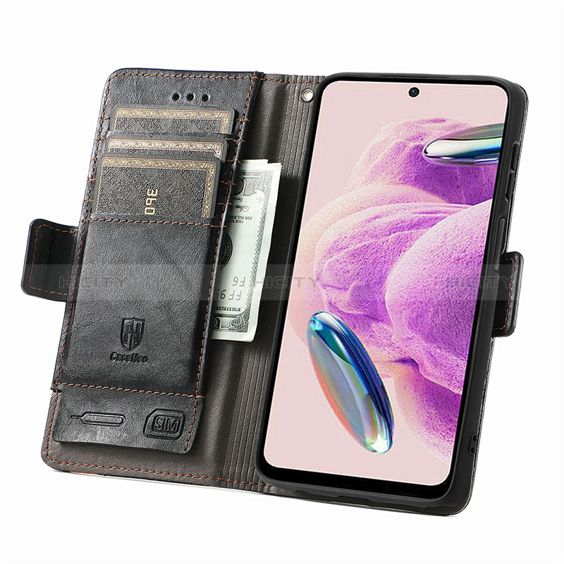 Handytasche Stand Schutzhülle Flip Leder Hülle S02D für Xiaomi Redmi Note 12S groß