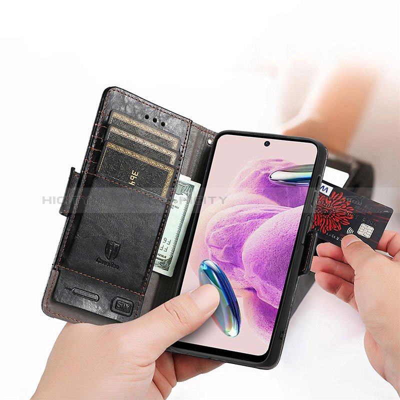 Handytasche Stand Schutzhülle Flip Leder Hülle S02D für Xiaomi Redmi Note 12S groß