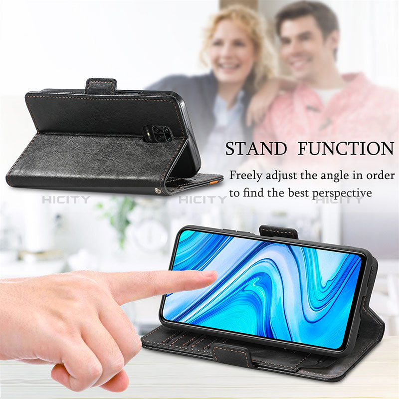 Handytasche Stand Schutzhülle Flip Leder Hülle S02D für Xiaomi Redmi Note 9 Pro Max groß