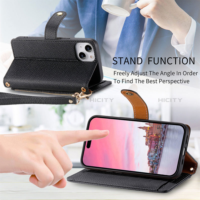 Handytasche Stand Schutzhülle Flip Leder Hülle S03D für Apple iPhone 13