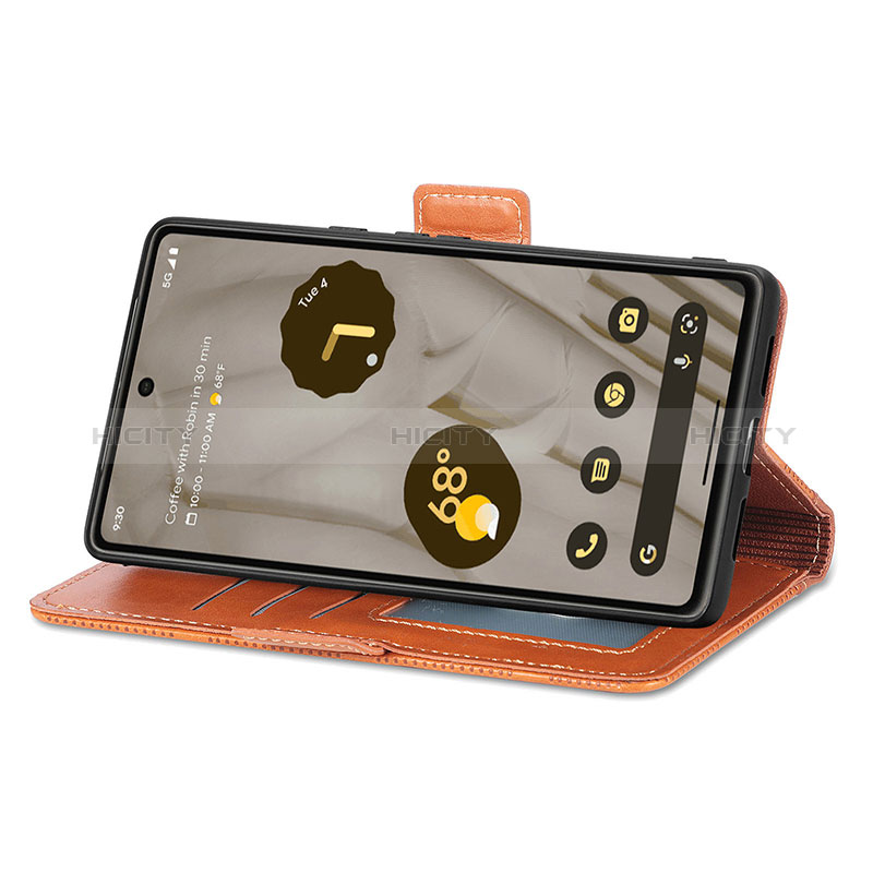 Handytasche Stand Schutzhülle Flip Leder Hülle S03D für Google Pixel 7a 5G groß