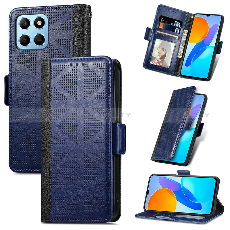 Handytasche Stand Schutzhülle Flip Leder Hülle S03D für Huawei Honor 70 Lite 5G Blau