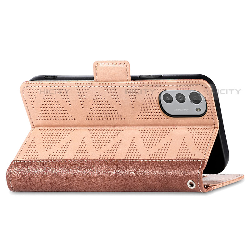 Handytasche Stand Schutzhülle Flip Leder Hülle S03D für Motorola Moto E32 groß