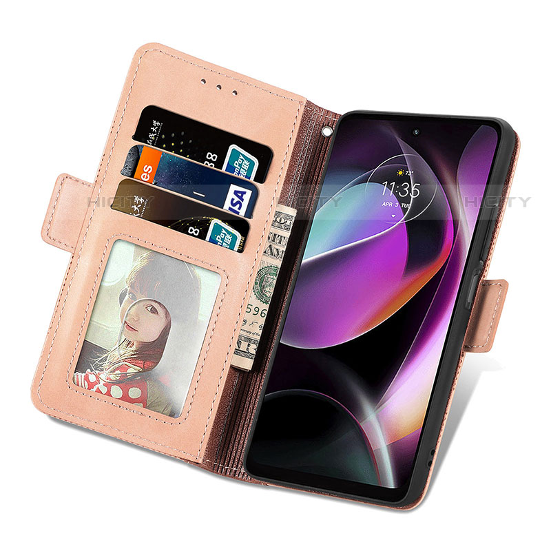 Handytasche Stand Schutzhülle Flip Leder Hülle S03D für Motorola Moto G 5G (2022) groß