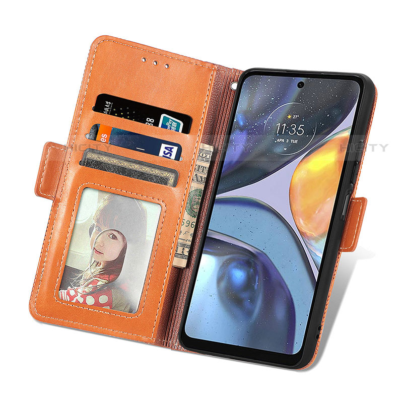 Handytasche Stand Schutzhülle Flip Leder Hülle S03D für Motorola Moto G22