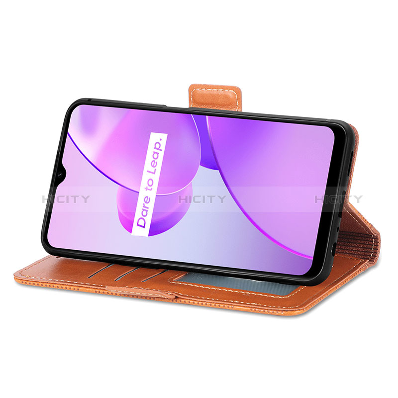 Handytasche Stand Schutzhülle Flip Leder Hülle S03D für Realme C31 groß