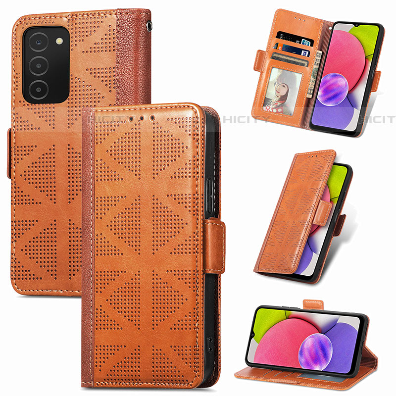 Handytasche Stand Schutzhülle Flip Leder Hülle S03D für Samsung Galaxy A03s