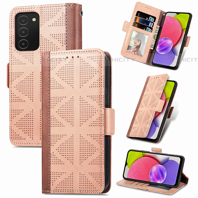 Handytasche Stand Schutzhülle Flip Leder Hülle S03D für Samsung Galaxy A03s