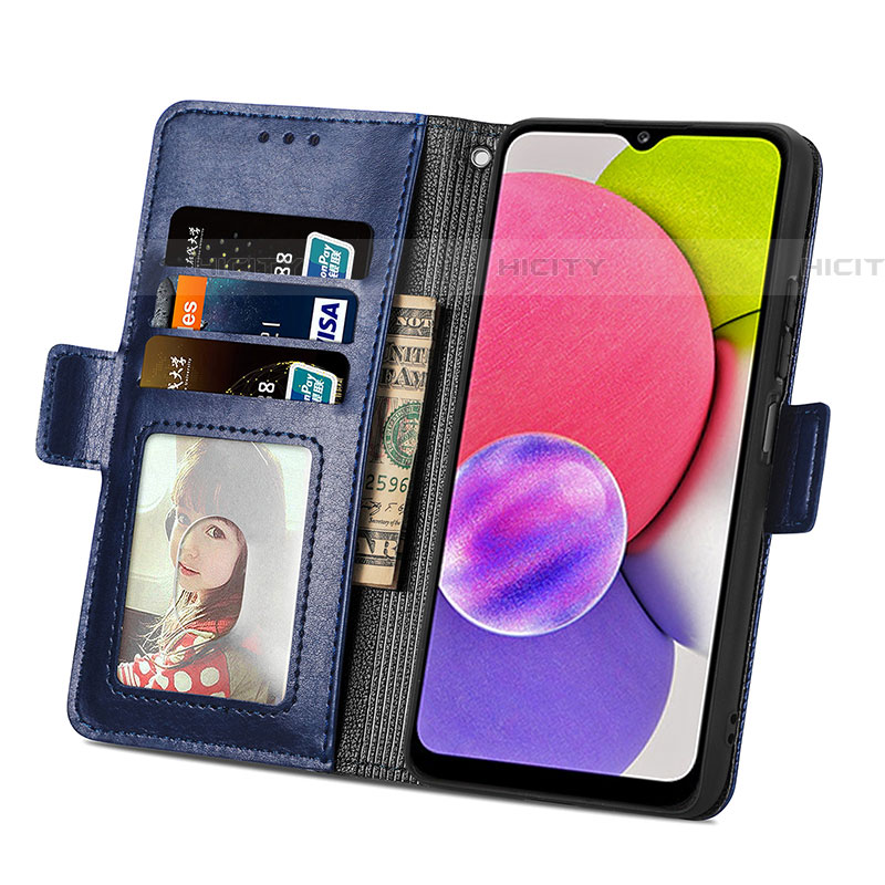 Handytasche Stand Schutzhülle Flip Leder Hülle S03D für Samsung Galaxy A03s