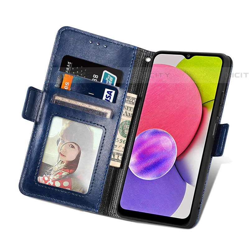 Handytasche Stand Schutzhülle Flip Leder Hülle S03D für Samsung Galaxy A03s