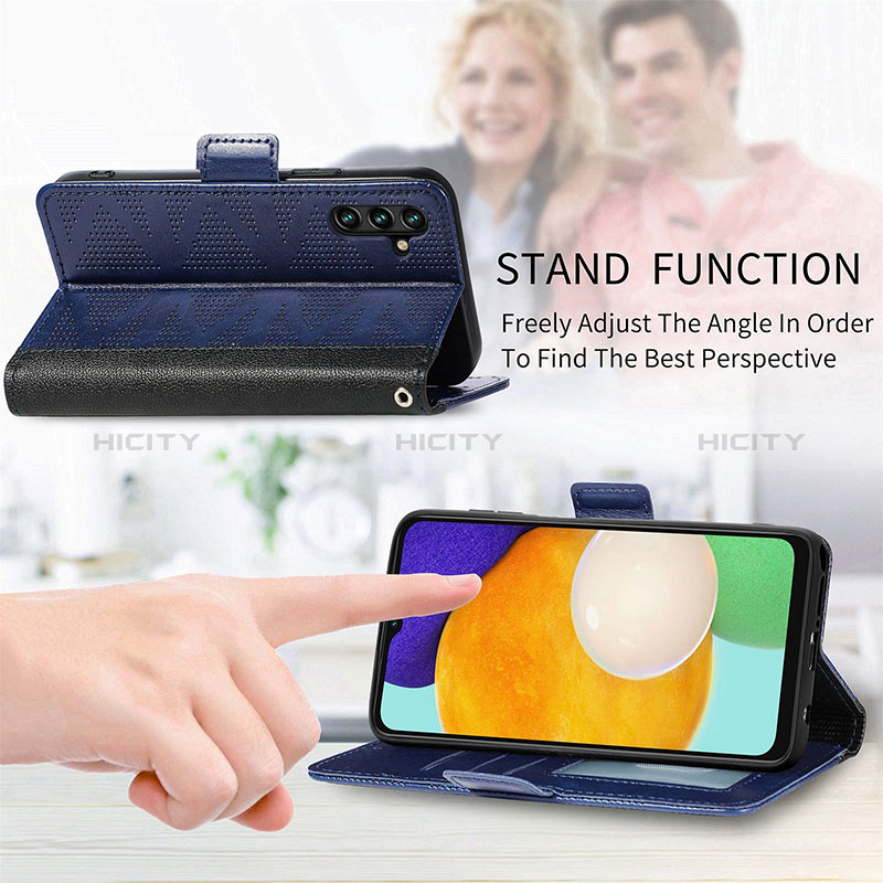 Handytasche Stand Schutzhülle Flip Leder Hülle S03D für Samsung Galaxy A04s groß