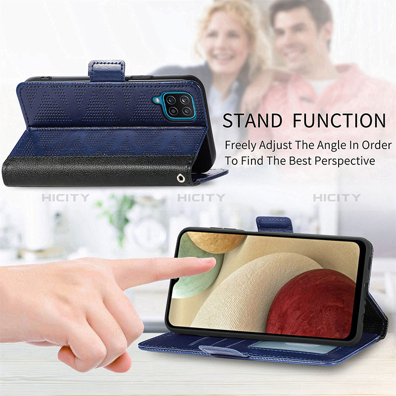 Handytasche Stand Schutzhülle Flip Leder Hülle S03D für Samsung Galaxy F12 groß