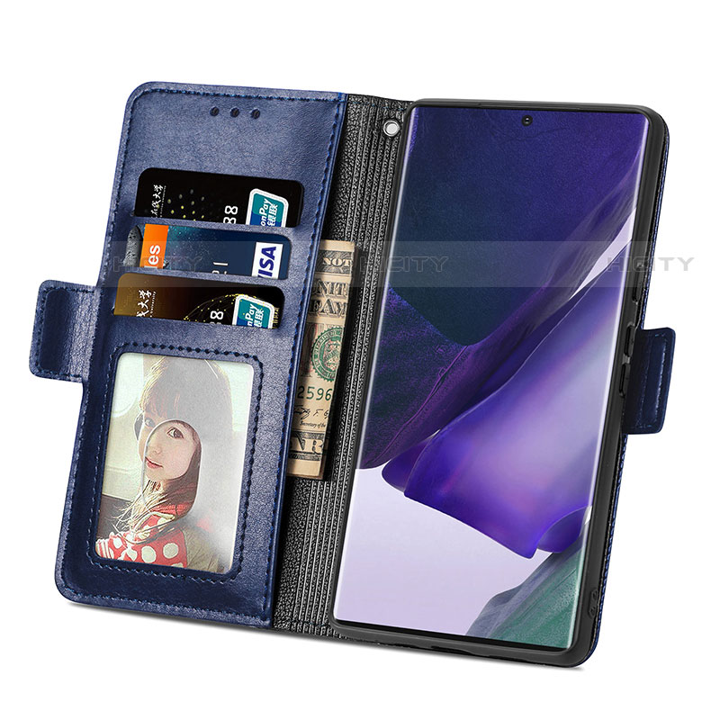 Handytasche Stand Schutzhülle Flip Leder Hülle S03D für Samsung Galaxy S21 Ultra 5G groß