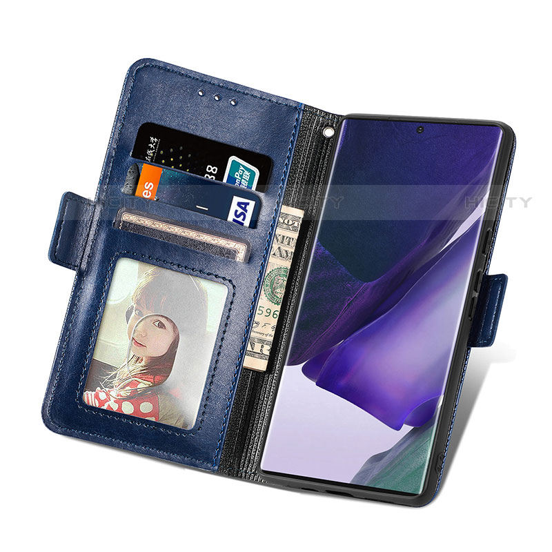 Handytasche Stand Schutzhülle Flip Leder Hülle S03D für Samsung Galaxy S21 Ultra 5G groß