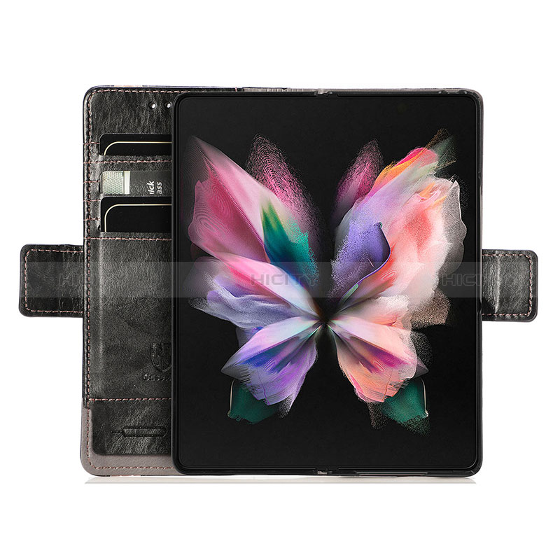 Handytasche Stand Schutzhülle Flip Leder Hülle S03D für Samsung Galaxy Z Fold3 5G groß